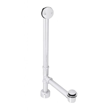 Westbrass Tip Toe All Exposed Bath Waste - 22" Make-Up in Powdercoated White D3261K-50